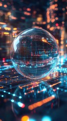 Fototapeta premium Quantum computing generating financial predictions, futuristic fintech concept
