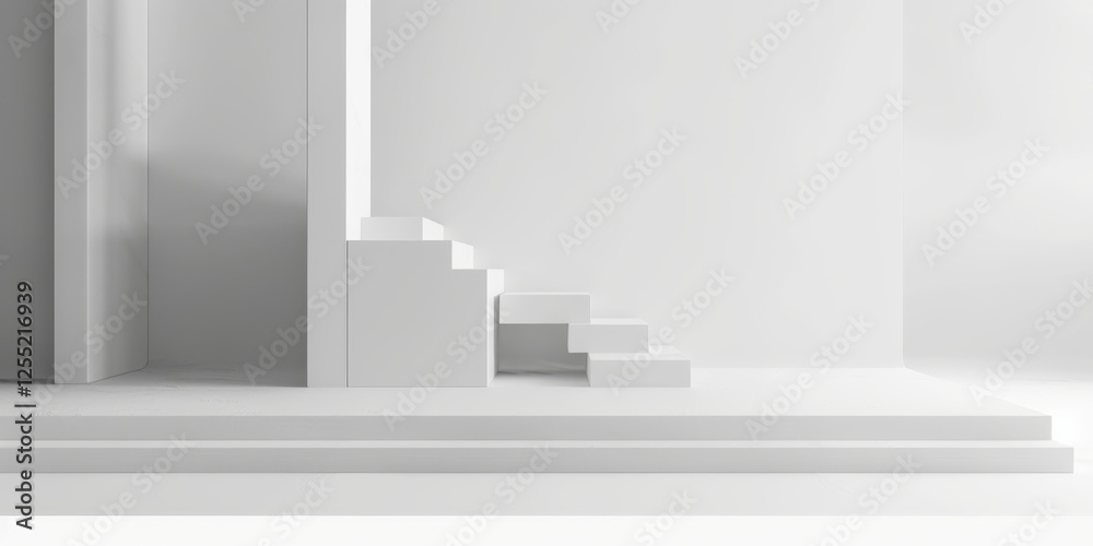 Poster A minimalist composition featuring a stark white backdrop, Abstract minimalistic design with minimalist shapes, Contemporary minimalist style