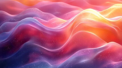 Fototapeta premium Vibrant abstract waves in shades of pink and orange, creating a dynamic and soothing visual landscape perfect for modern design and creative projects.
