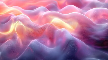 Fototapeta premium Abstract waves of soft pastel colors flowing seamlessly, creating a tranquil and dreamy atmosphere perfect for backgrounds and creative projects.
