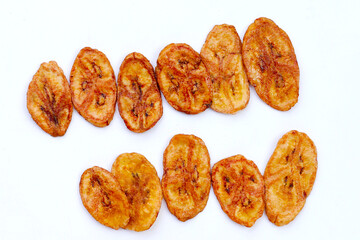 Crispy banana chips. Fruit snack