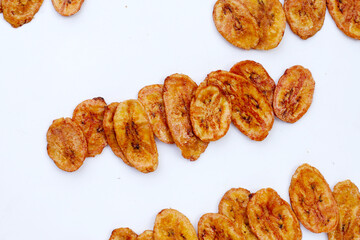 Crispy banana chips. Fruit snack