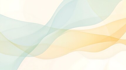 Abstract Pastel Waves Flowing Softly Across White