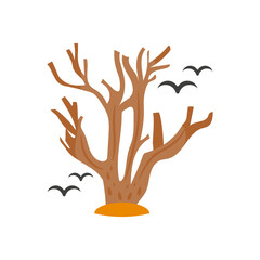 Dead Tree, Halloween Vector Illustration, Isolated