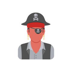 Pirate, Halloween Vector Illustration, Isolated