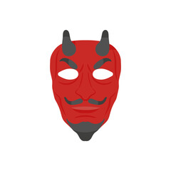 Devil Mask, Halloween Vector Illustration, Isolated