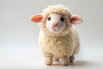 Adorable fluffy sheep plush toy, perfect for kids' bedrooms. Miniature lamb, soft and cuddly, a charming farm animal friend.