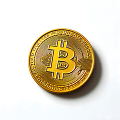 Bitcoin white isolated background