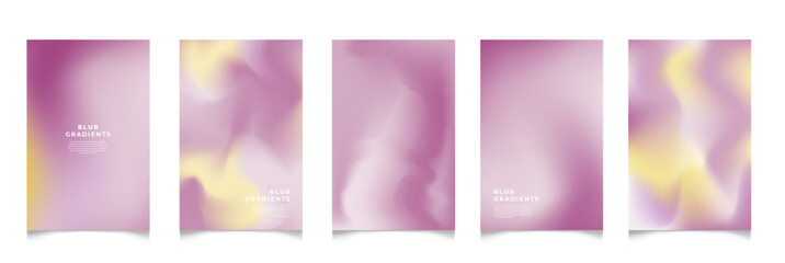 Fototapeta premium Abstract blur gradient background. Collection. Abstract liquid background. Vibrant color blend. Blurred fluid colors. Gradient mesh. Modern design template for posters, ad banners, brochures ,web.