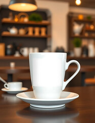 Fototapeta premium Customizable Coffee Cup Mockup for Café Branding
