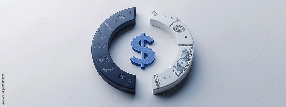 Poster dollar pie chart splitting