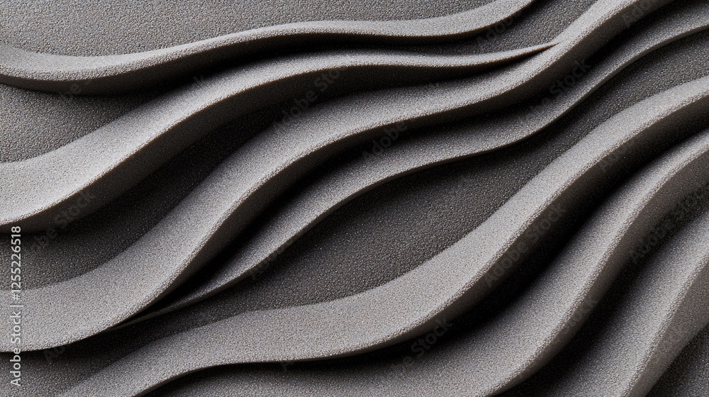 Poster abstract textile background with flowing waves creating depth and texture in soft gray tones and int