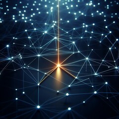 Glowing Business Network with Bright Connection