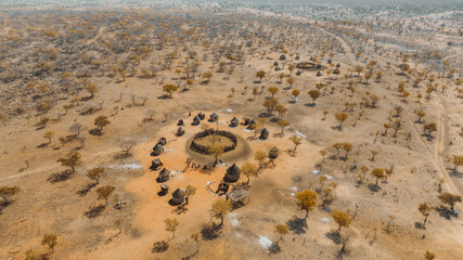 Aerial view of Desert landscape with large mountains in Namibia,Africa 