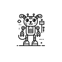 Futuristic animal robot vector illustration with a sleek and modern design. Perfect for sci-fi projects, branding, merchandise, and digital art.