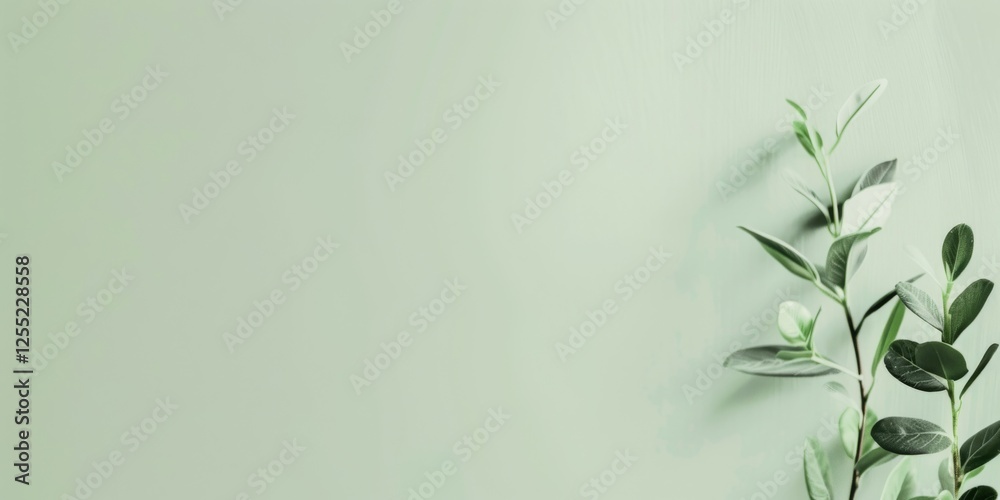 Poster a minimalist design featuring a light pistachio background, smooth textures and refreshing tones, mo