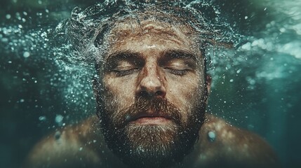 Underwater breathing meditation pool photography serenity close-up