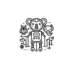 Futuristic animal robot vector illustration with a sleek and modern design. Perfect for sci-fi projects, branding, merchandise, and digital art.