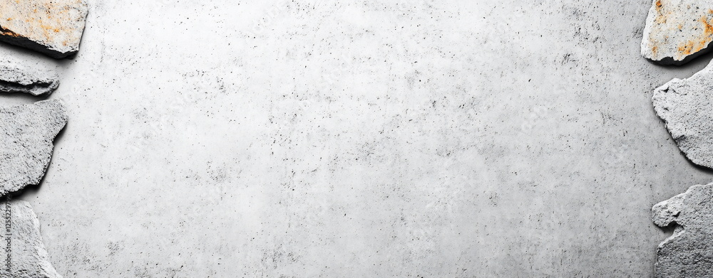 Poster rough concrete background with textured edges and stone fragments for creative projects and design p