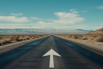 Long road with number 2026 symbolizing future, new year, vision, and journey ahead. Empty highway at sunrise with copy space for motivation and progress.