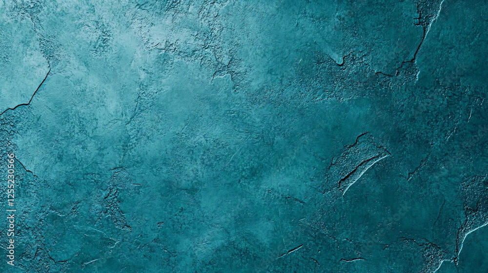 Aufkleber Textured Turquoise Wall Surface with Subtle Cracks and Varied Shades Ideal for Backgrounds and Artistic Projects