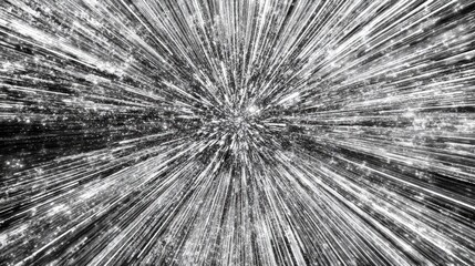 Obraz premium A cosmic silver starburst effect with bright shining points of celestial light