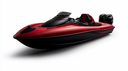 Naklejka premium Introducing the X-Shore Eelex 800: Red Electric Speedboat