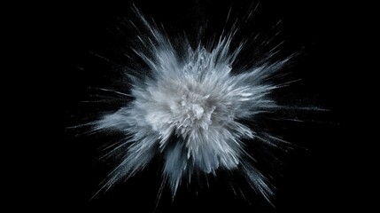 Naklejka premium A dynamic abstract silver explosion effect with radiant metallic dust and glowing energy