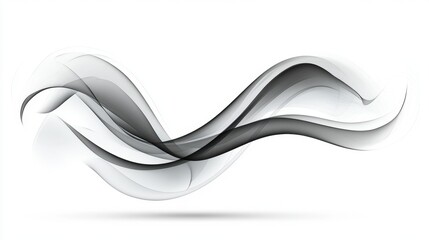 A dynamic black-and-gray abstract wave design with soft gradients and clean lines