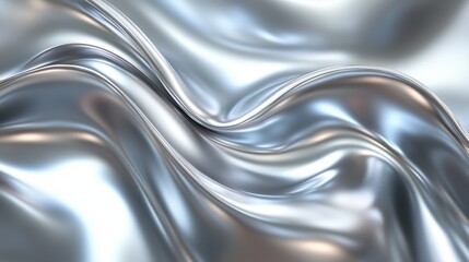 A dynamic abstract silver waterfall effect with smooth cascading reflections