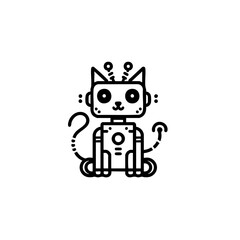 Obraz premium Futuristic animal robot vector illustration with a sleek and modern design. Perfect for sci-fi projects, branding, merchandise, and digital art.