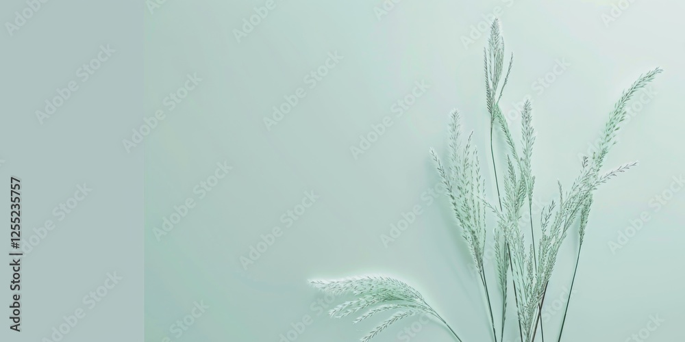 Poster a minimalist design with a light mint background, clean lines and delicate textures, modern minimali
