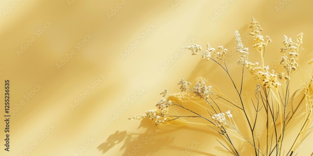 Poster a minimalist design with a light mustard background, clean edges and subtle contrasts, modern minima