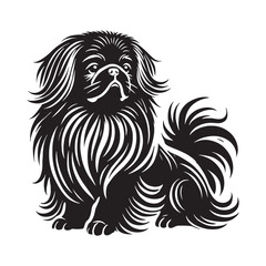 Minimalist Pekingese silhouette with a modern and sleek look - Pekingese illustration - minimal Pekingese vector - dog silhouette
