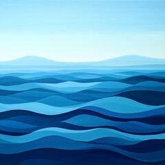 Abstract layered ocean scene