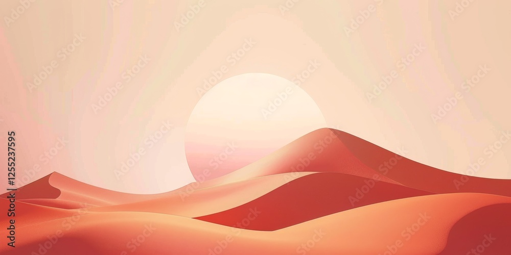 Poster A minimalist design with a light ruby-red background, Clean lines and subtle gradients, Modern minimalist style