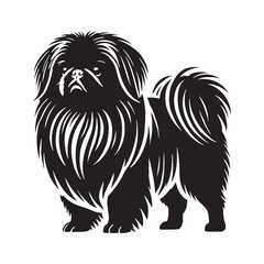 Bold and charming Pekingese silhouette designed for pet lovers - Pekingese illustration - minimal Pekingese vector - dog silhouette

