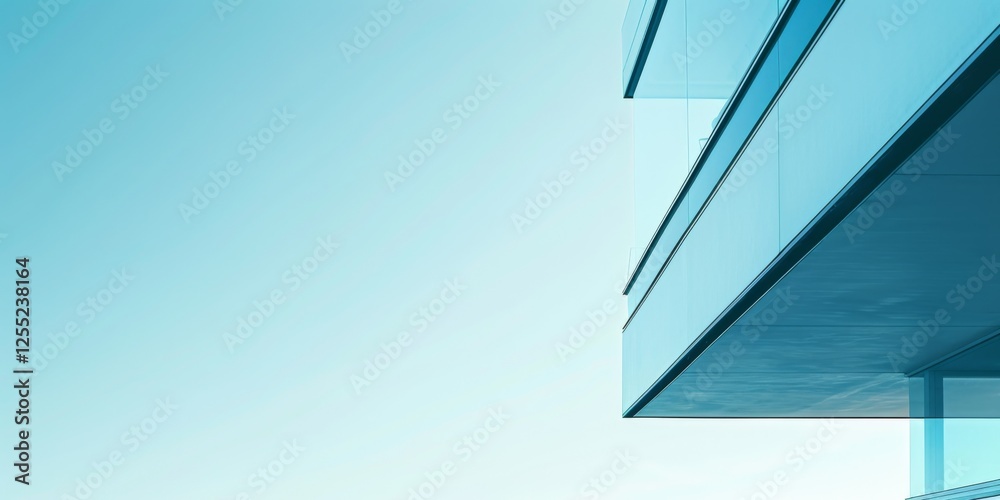 Poster a minimalist design with a light sapphire-blue background, clean lines and subtle gradients, modern 