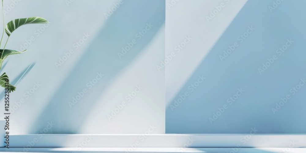 Poster a minimalist design with a light sapphire-blue background, clean lines and subtle gradients, modern 