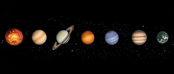 captivating illustration of the solar system showcasing the planets in orbit against a starry backdrop