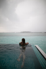 Young woman Blonde in Maldives