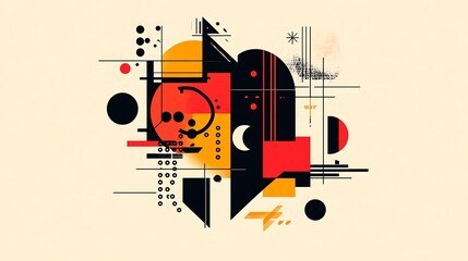 Obraz premium Abstract geometric shapes composition, vibrant colors, modern design, artistic background