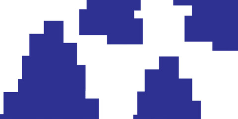 Abstract blue cube composition minimalist standing out from the crowd of colorful cubes.