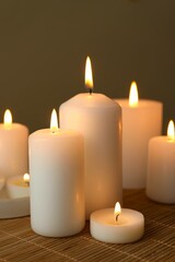 Beautiful composition with candles on the table