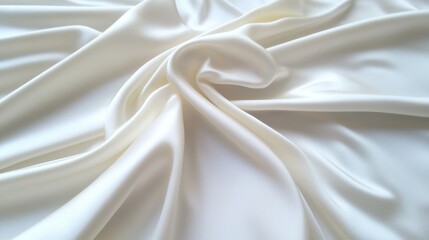 Obraz premium A luxurious white silk fabric with soft folds and a luminous sheen