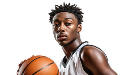 Dynamic Action Portrait of a Young Basketball Player in Motion