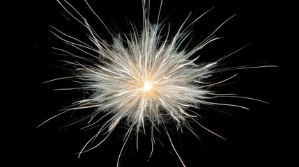 Naklejka premium A radiant silver fireworks burst with bright glowing spark trails and depth