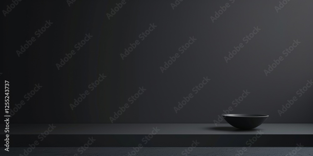 Poster a minimalist design with a pure charcoal background, strong lines and smooth edges, contemporary min