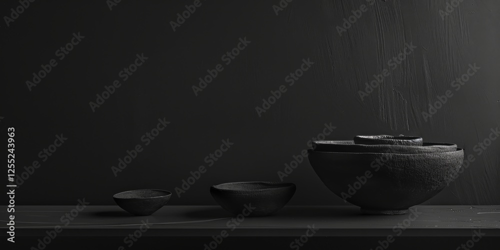 Poster a minimalist design with a pure charcoal background, strong lines and smooth edges, contemporary min