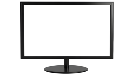 Modern TV with blank wide screen Isolated on white background